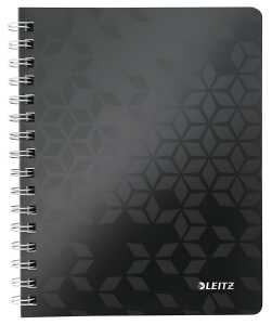 LEITZ Collegeblock WOW A5 PPEinband liniert schwarz spiralgebunden