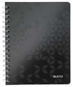 LEITZ Collegeblock WOW A5 PPEinband kariert schwarz spiralgebunden