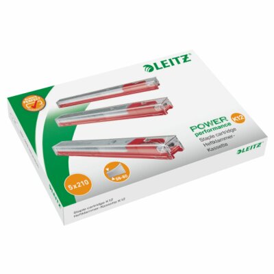 LEITZ 5594 Heftklammern K12 - Einweg-Kassette 5x210 Stück rot