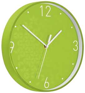 LEITZ Wanduhr WOW Ø 30cm grün Quartzlaufwerk Glasfront gut
