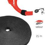 Doppelseitige Klettbandrolle, 25m x 16mm, schwarz,...