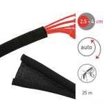 Kabelschlauch, 25 m, schwarz, gewebter Kabelmantel, selbst-