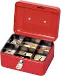 Geldkassette 152x125x81mm rot Sicherheitszylinderschloss...