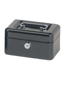 Geldkassette 152x125x81mm schwarz Sicherheitszylinderschloss mit 2