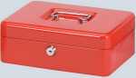 Geldkassette 250x190x88mm rot Sicherheitszylinderschloss...