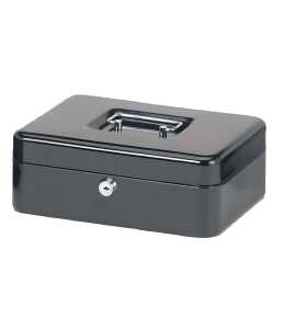 Geldkassette 250x190x88mm schwarz Sicherheitszylinderschloss mit 2