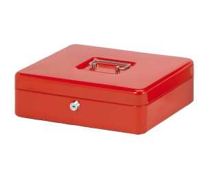 Geldkassette 301x250x89mm rot Sicherheitszylinderschloss mit 2