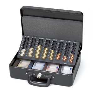 Geldkassette mit Zähleinsatz schwarz 36x26,5x11,2cm