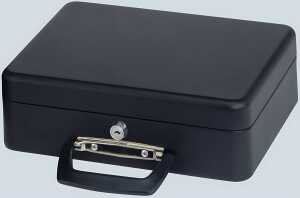 Geldkassette 300x255x93mm schwarz Sicherheitszylinderschloss m. 2