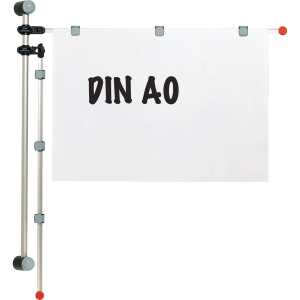 Planhalter Wand gr 2 Aluschwenkarme je 3 Magnetclips