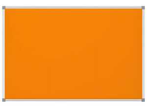 Pinnboard Standard 60/90 orange Textil Alurahmen, Ecken grau