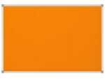 Pinnboard Standard 60/90 orange Textil Alurahmen, Ecken grau