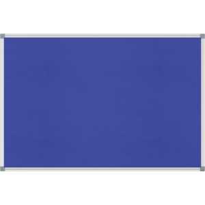 Pinnboard Standard 90/120 blau Textil Alurahmen, Ecken grau