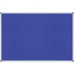 Pinnboard Standard 90/120 blau Textil Alurahmen, Ecken grau