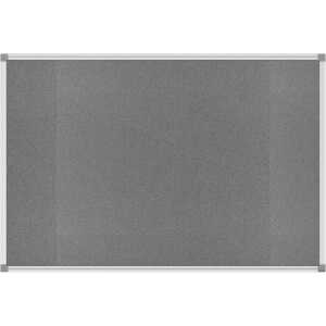Pinnboard Standard 90/120 grau Textil Alurahmen, Ecken grau