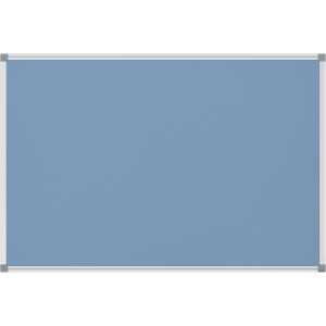 Pinnboard Standard 90/180 hellblau Textil Alurahmen, Ecken grau