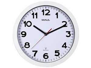 Uhr MAULstep 30RC Funkuhr weiß Wanduhr Kunststoff Rahmen Ø 30cm
