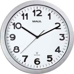 Wandfunkuhr step Ø 35 cm, silber automatische Synchronisation