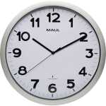Uhr MAULstep 40RC Funkuhr silber Wanduhr Kunststoff...