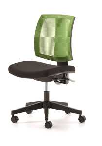 Drehstuhl LadyLike, Sitz schwarz Rücken Netz grün, höhenverstellbar