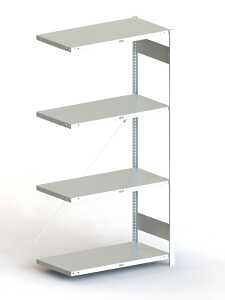 Steckregal Anbeuregal Set V150 Meta mit 4 Böden Tragkraft a 150kg