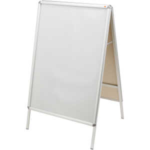 Plakatständer Poster 70x100cm silber wetterfest, blendfreie PVC-Abdeck