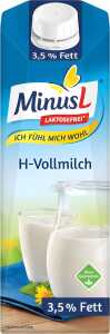 Minus-L H-Milch 1 Liter, 3,5% Fett mit Schraubverschluss,Laktosefrei