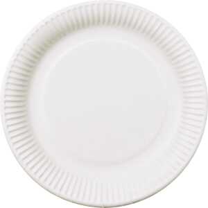 Pappteller rund, 23cm, aus 100% Frischfaserkarton, lebensmittelecht,