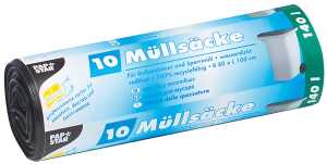 Müllbeutel, LDPE, 140l, 110x80cm, schwarz