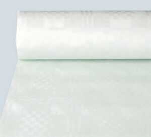 Papiertischtuch m Damastprägung Rolle, 10m x 1m, weiss, Stärke: 40g/qm