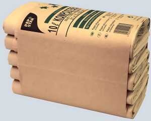 Kompostbeutel aus Papier, 10l, 35x21x15cm, braun