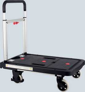 Plattform-Wagen klappbar max 150kg belastbar, 4 Rollen, schwarz/silber