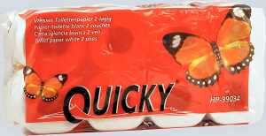 Toilettenpapier "Quicky" 2-lagig Zellstoffpapier geprägt