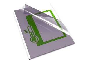 Thermo-Bindemappe, A4, 8 mm, weißer Karton mit klarem Deckblatt