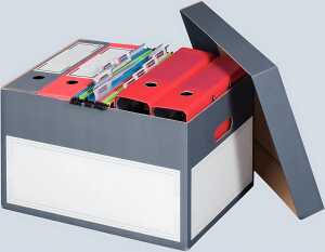 Archivbox mit seperatem Deckel grau Innenmaß: 414x331x266