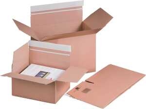 Fixkarton braun, m.Automatikboden, haftklebend 10 Stück 213x153x109 mm