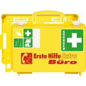 Erste-Hilfe-Koffer QUICK-CD, gelb mit Füllung Standard DIN 13157