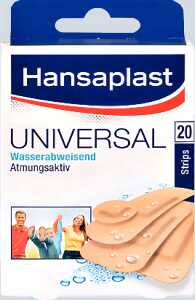 Hansaplast Universal Strips, 20 Stück in 4 Größen.