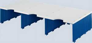 Styrodoc trio Aufbaueinheit 3Fächer breit, Jumbohöhe grau/blau