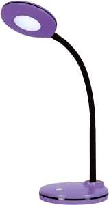 LED-Tischleuchte Splash violett 3-stufig dimmbar, flex. Schwanenhals