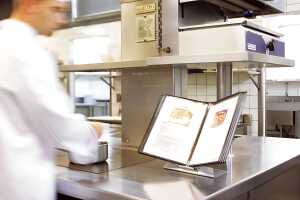 Tischständer Sterifold antibakteriell inkl. 10 Tafeln, schwarz