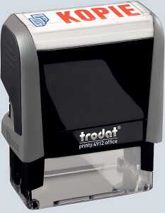 Stempel Printy Motiv/Text KOPIE Abdruck: blau/rot 46x17mm