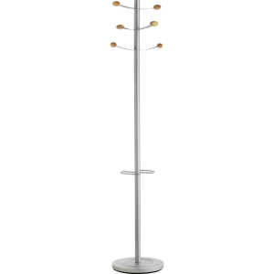 Unilux BOUQUET Garderobenständer metallgrau-buche, 6 Kleiderhaken