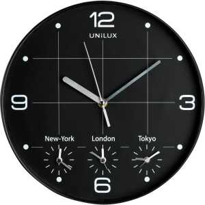 UNILUX Wanduhr On Time 30,5cm Kunststoff schwarz