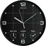 UNILUX Wanduhr On Time 30,5cm Kunststoff schwarz