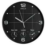 UNILUX Wanduhr On Time 30,5cm Kunststoff schwarz