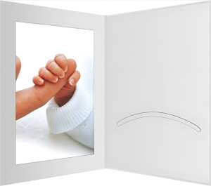 1x100 Daiber Portraitmappen mit Passepartout, 15x20 cm, weiß