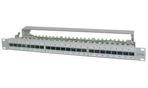 DIGITUS 19 Patch Panel Kat.6A (tie f), 24 x RJ45, 1 HE (11003056)