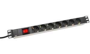 DIGITUS 19 Steckdosenleiste, 7-fac h, 1 HE, mit Schalter (11003192)