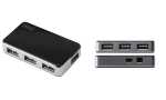 DIGITUS USB 2.0 Mini Hub, 4-Port, s ilber, inkl. Netzteil...